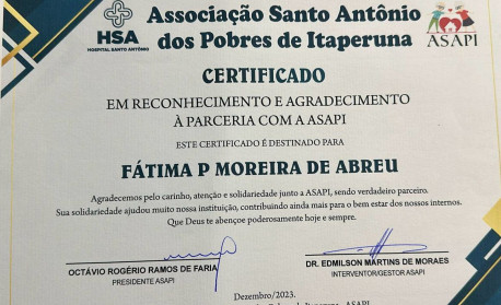 Diploma da Asap - Fac-S&iacute;mile