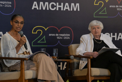Marina Silva reitera meta de zerar desmatamento até 2030 em encontro com Yellen