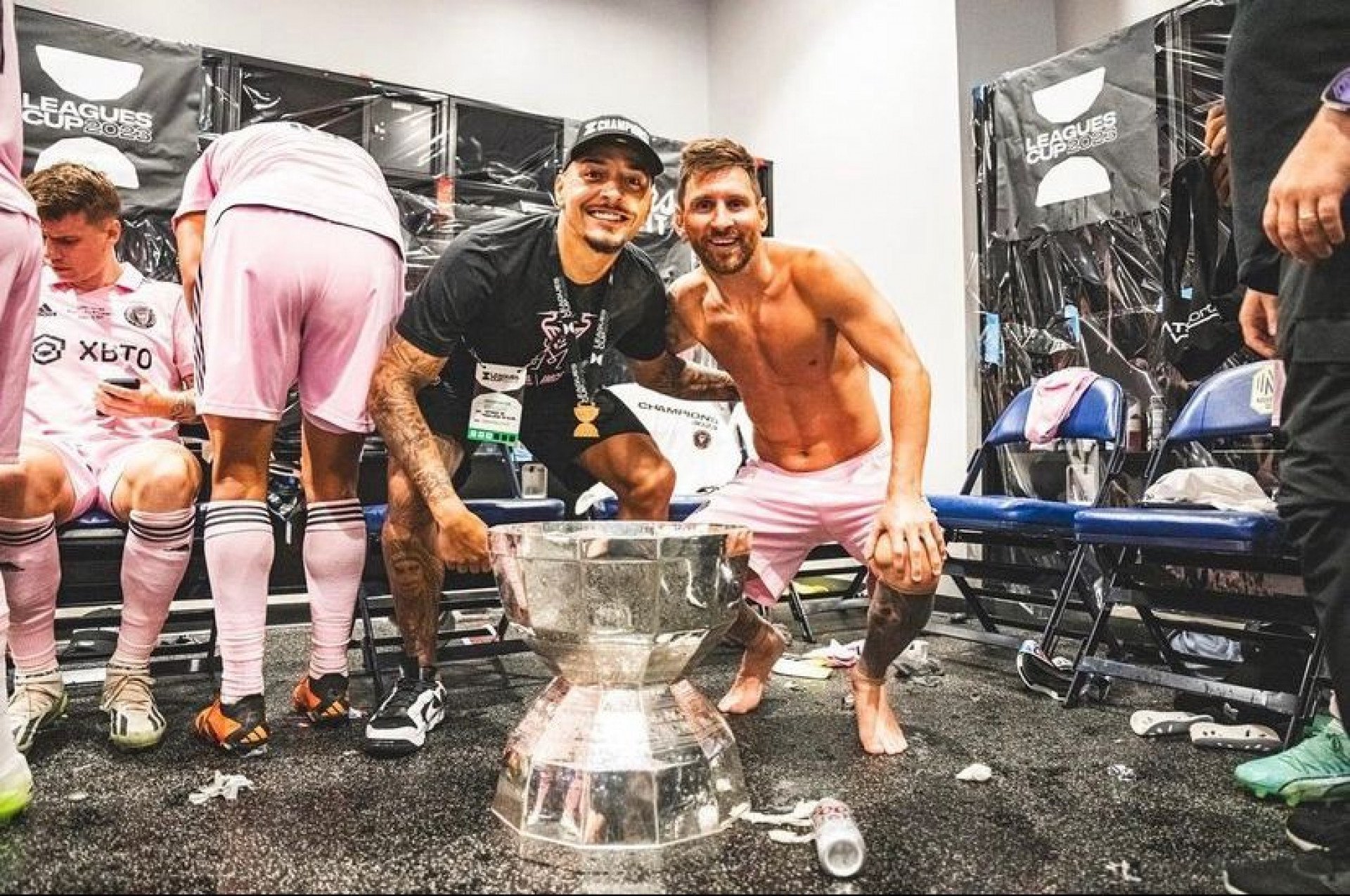 Ex-Inter Miami, Gregore comemora o título da Leagues Cup ao lado de Messi - Foto: Reprodução/Instagram @gregore94