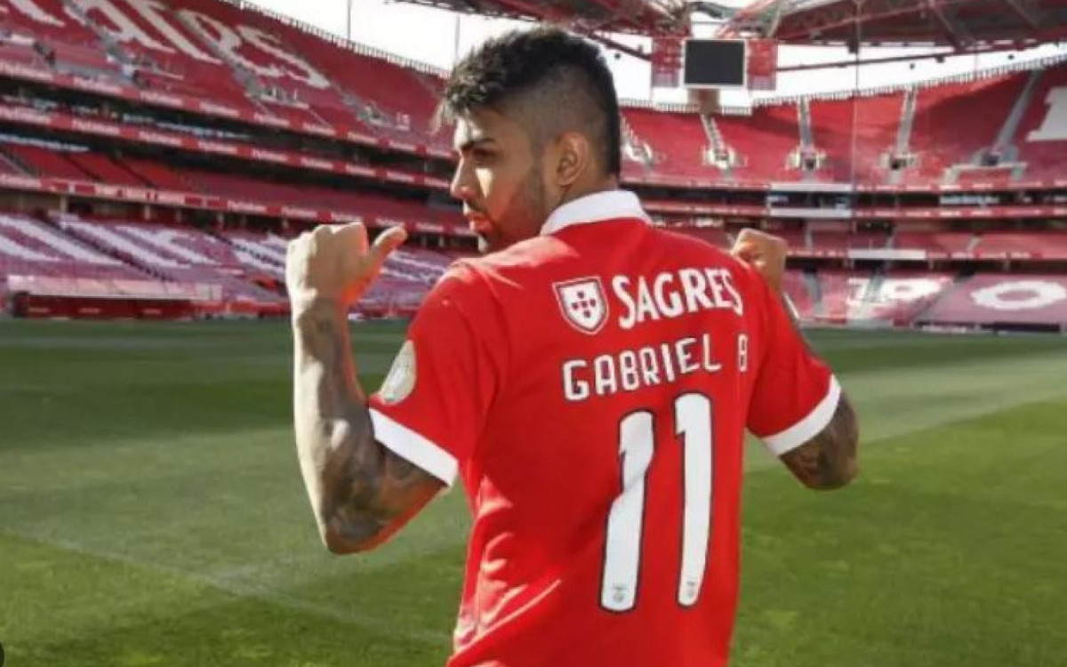 Gabigol sendo apresentado ao Benfica / Portugal