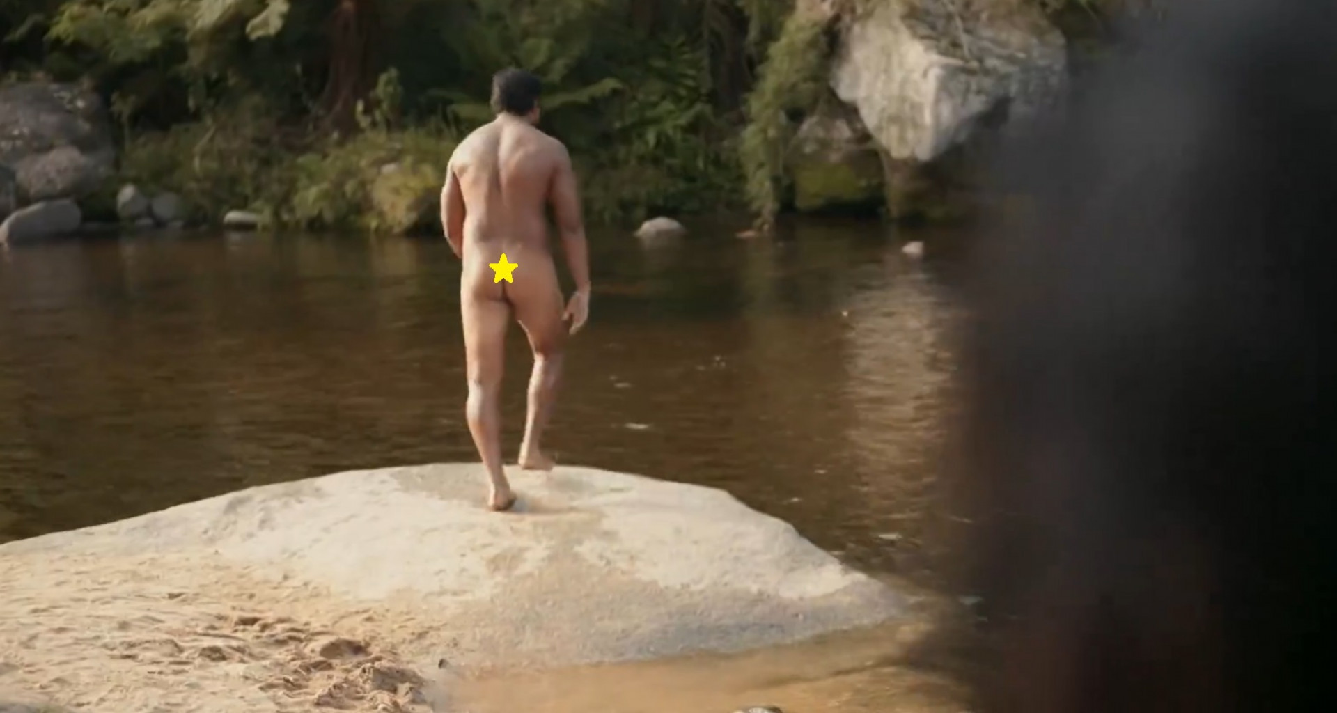 Xamã aparece pelado em cena de 'Renascer' - Reprodução de vídeo / TV Globo