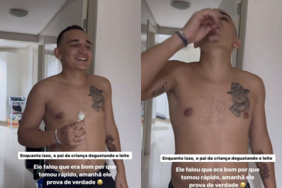 João Gomes experimenta leite materno de Ary Mirelle e afirma: 'Não é ruim, não'