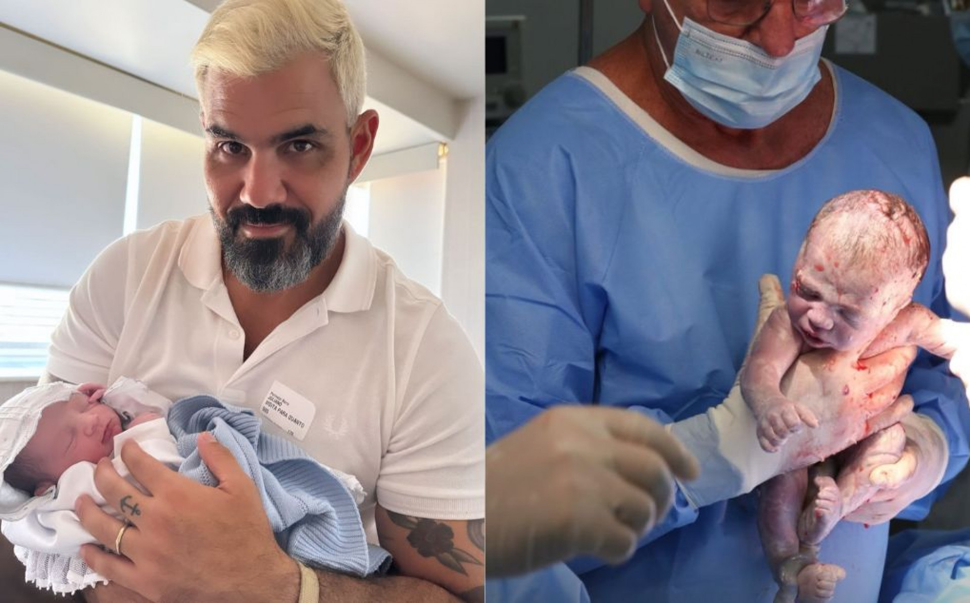 Juliano e Letícia Cazarré compartilham mais imagens do nascimento de Estêvão - Reprodução / Instagram