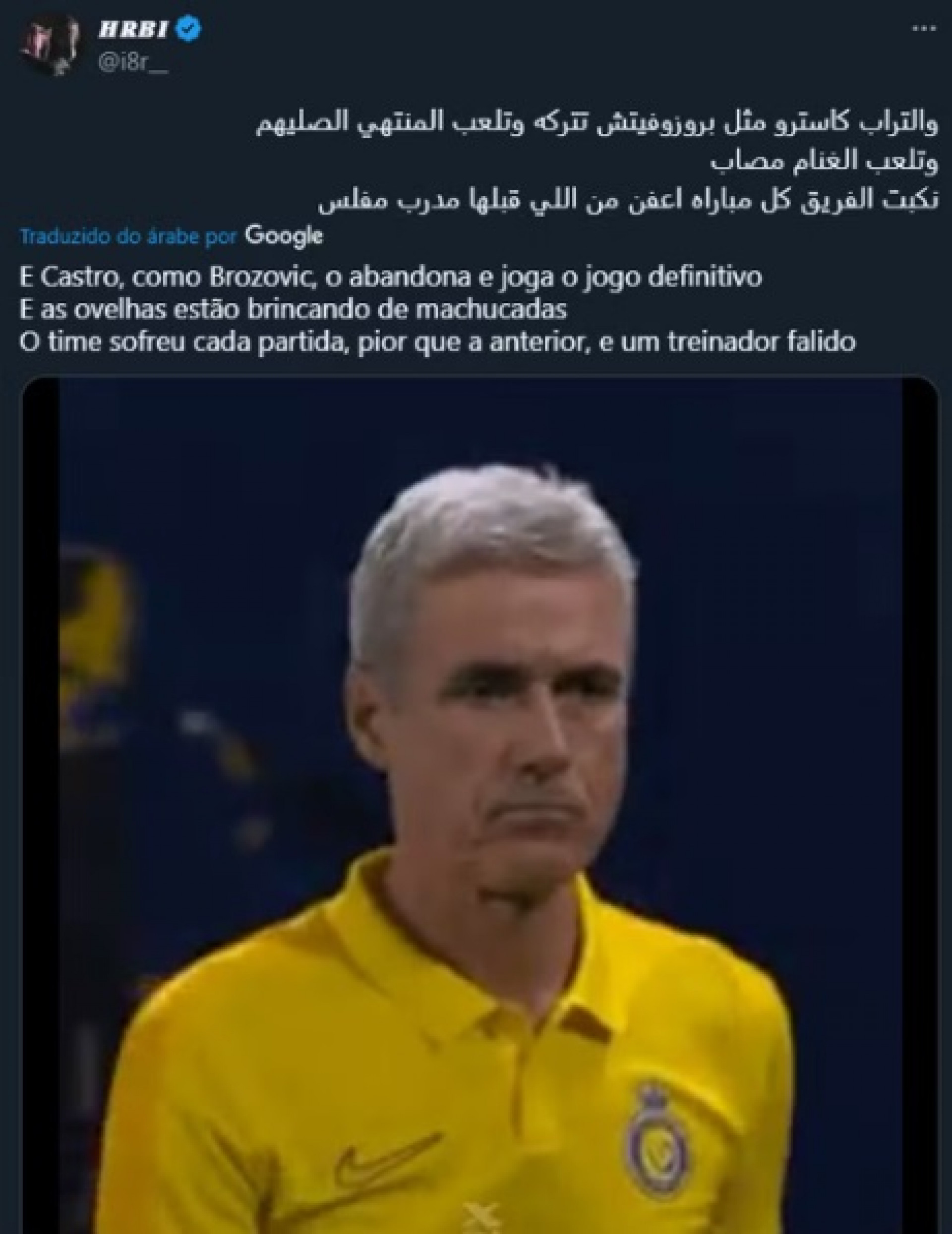 Luís Castro vem sendo alvo de críticas no Al-Nassr - Reprodução