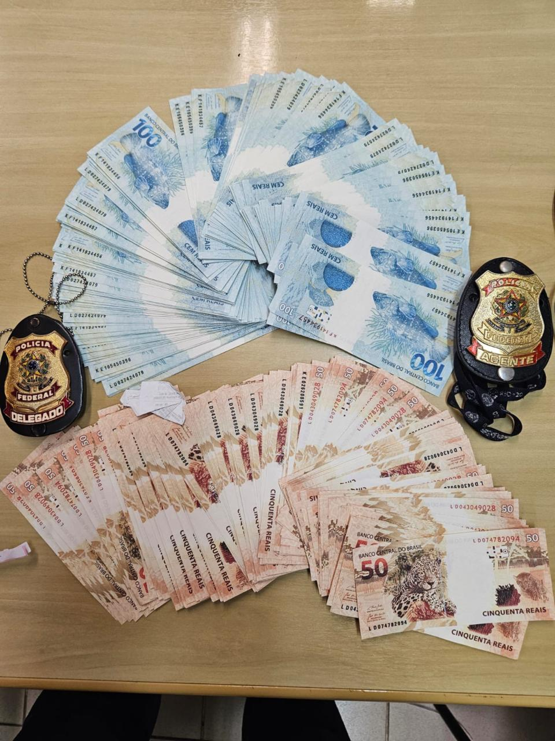Montante de cédulas falsas apreendidas pela PF