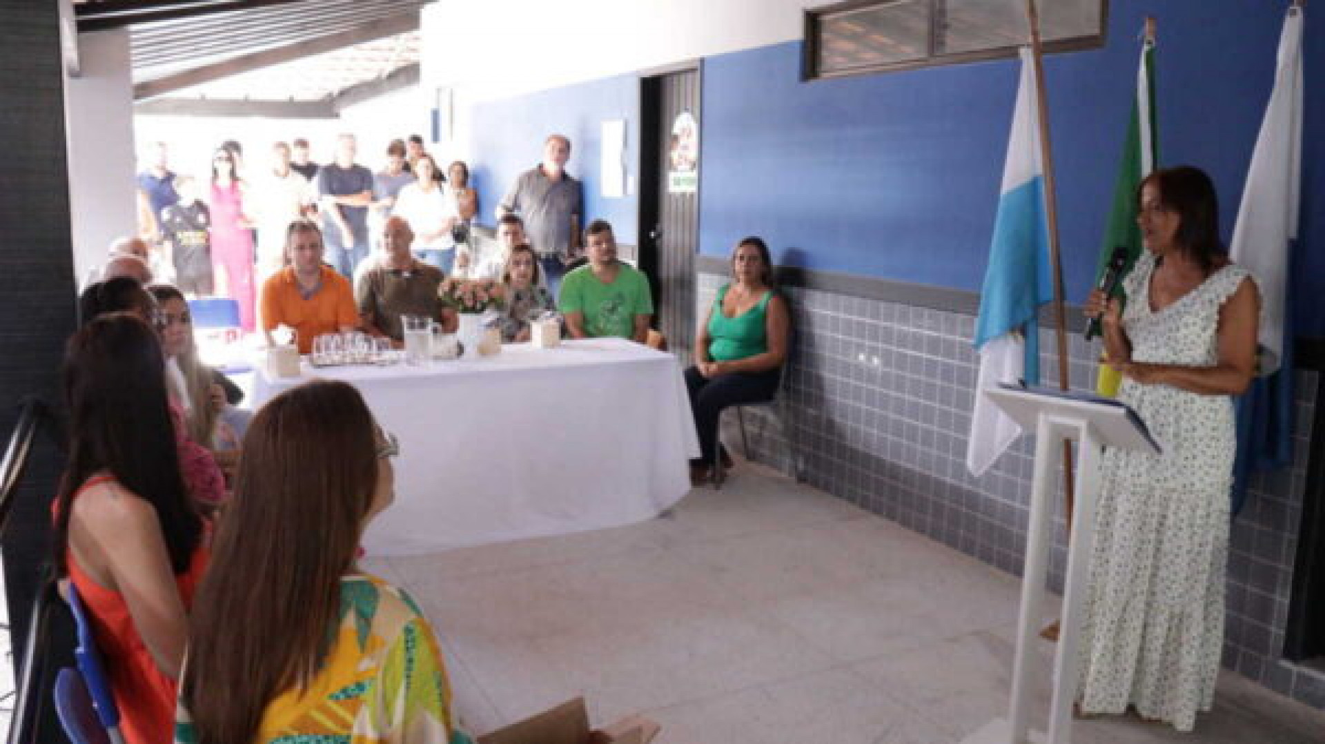 Diretora da unidade, Vera L&uacute;cia de Barros, durante discurso - Ascom/ Renan Freitas