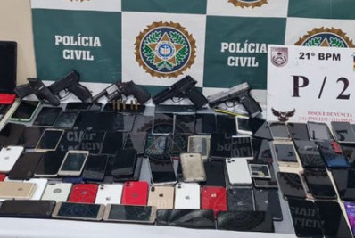 PM e Civil prendem três homens e apreendem mais de 170 celulares na Pavuna