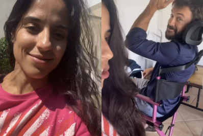 Camilla Camargo mostra bastidores de filme com Kayky Britto
