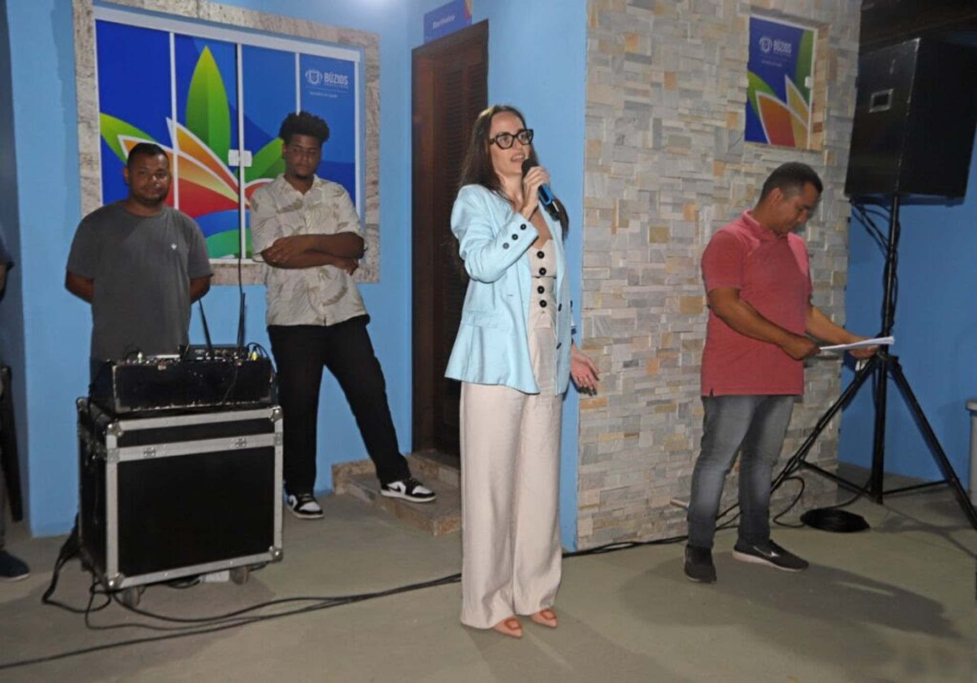 Secretária municipal de Saúde, Doutora Priscilla Gasparetto, discursa durante inauguração - Reprodução/ Ascom