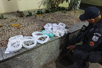 PM apreende grande quantidade de drogas em terreno no Maringá em Belford Roxo