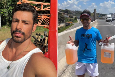 Cauã Reymond passa perrengue com carro e recebe ajuda de corredores: 'Vacilei'