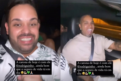 Michel pega carona com Rodriguinho e brinca: ‘Ainda bem que o seguro de vida está pago’