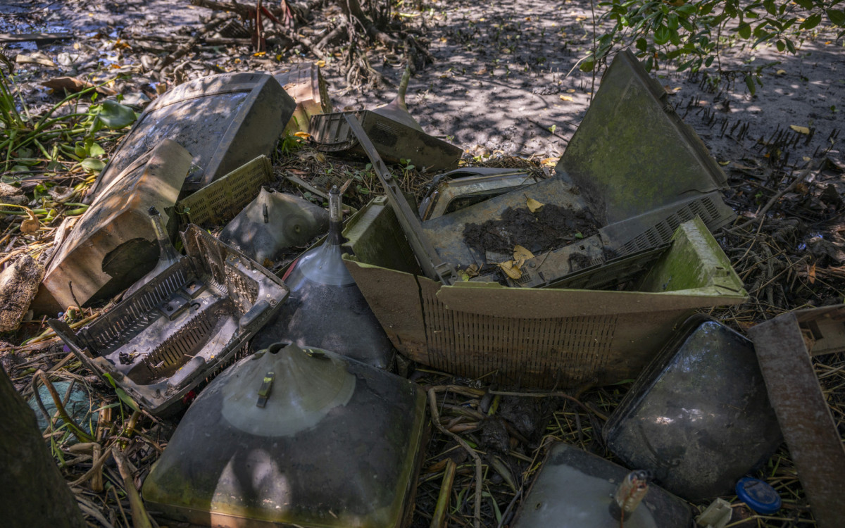 Desafio ambiental na Baía de Guanabara: ?Ilha de lixo? recebe limpeza - Rodrigo Campanário/Divulgação