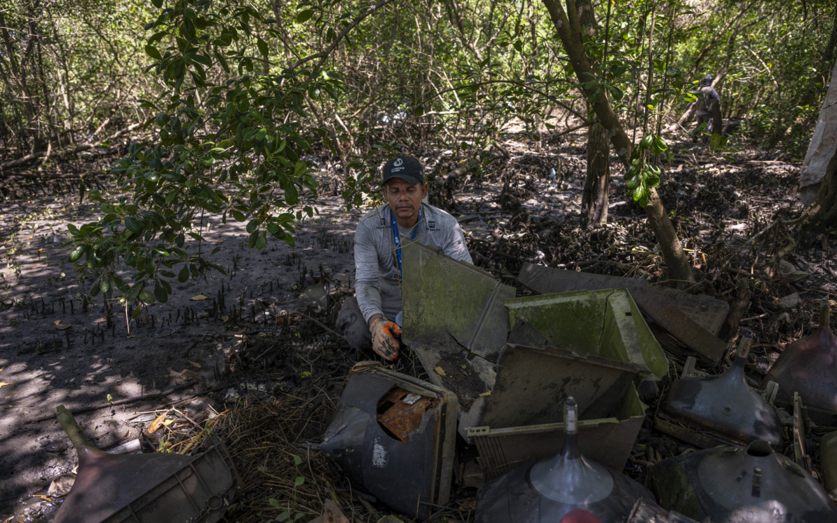 Desafio ambiental na Ba&iacute;a de Guanabara: ?Ilha de lixo? recebe limpeza - Rodrigo Campan&aacute;rio/Divulga&ccedil;&atilde;o