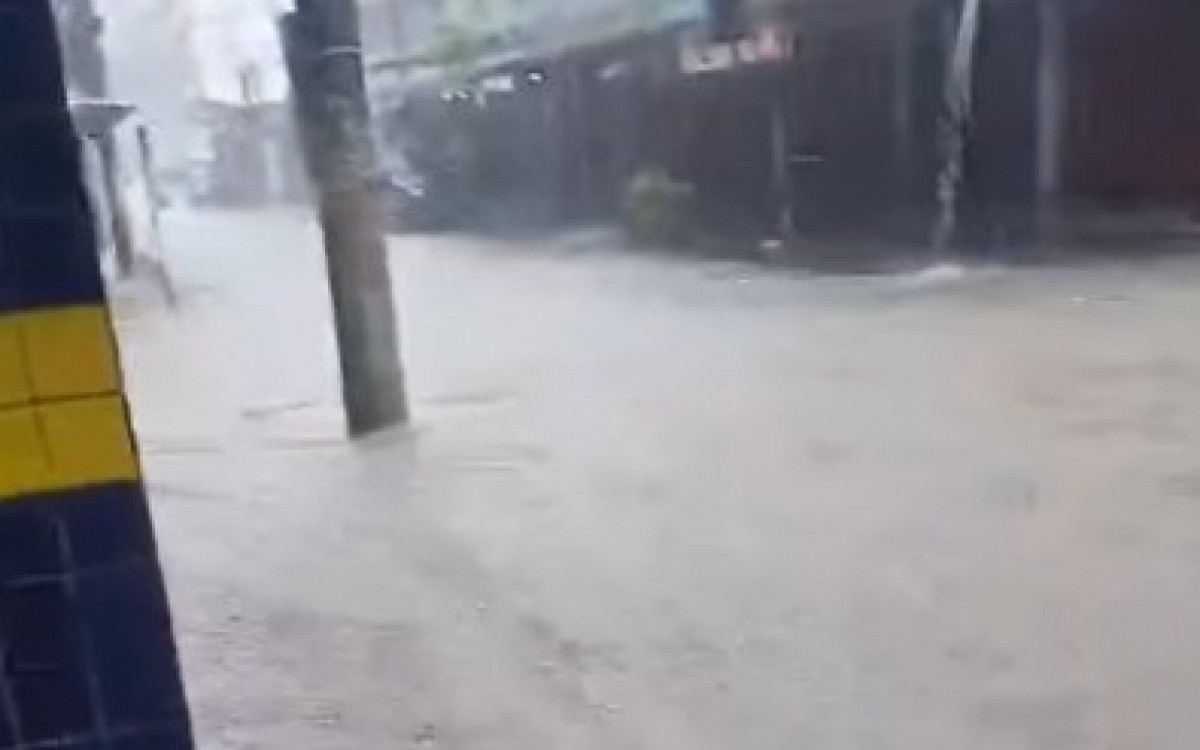 Chuva causou alagamentos e queda de árvores em Nova Iguaçu