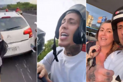 MC Daniel reúne amigos para empurrar carro de professora que ficou sem gasolina