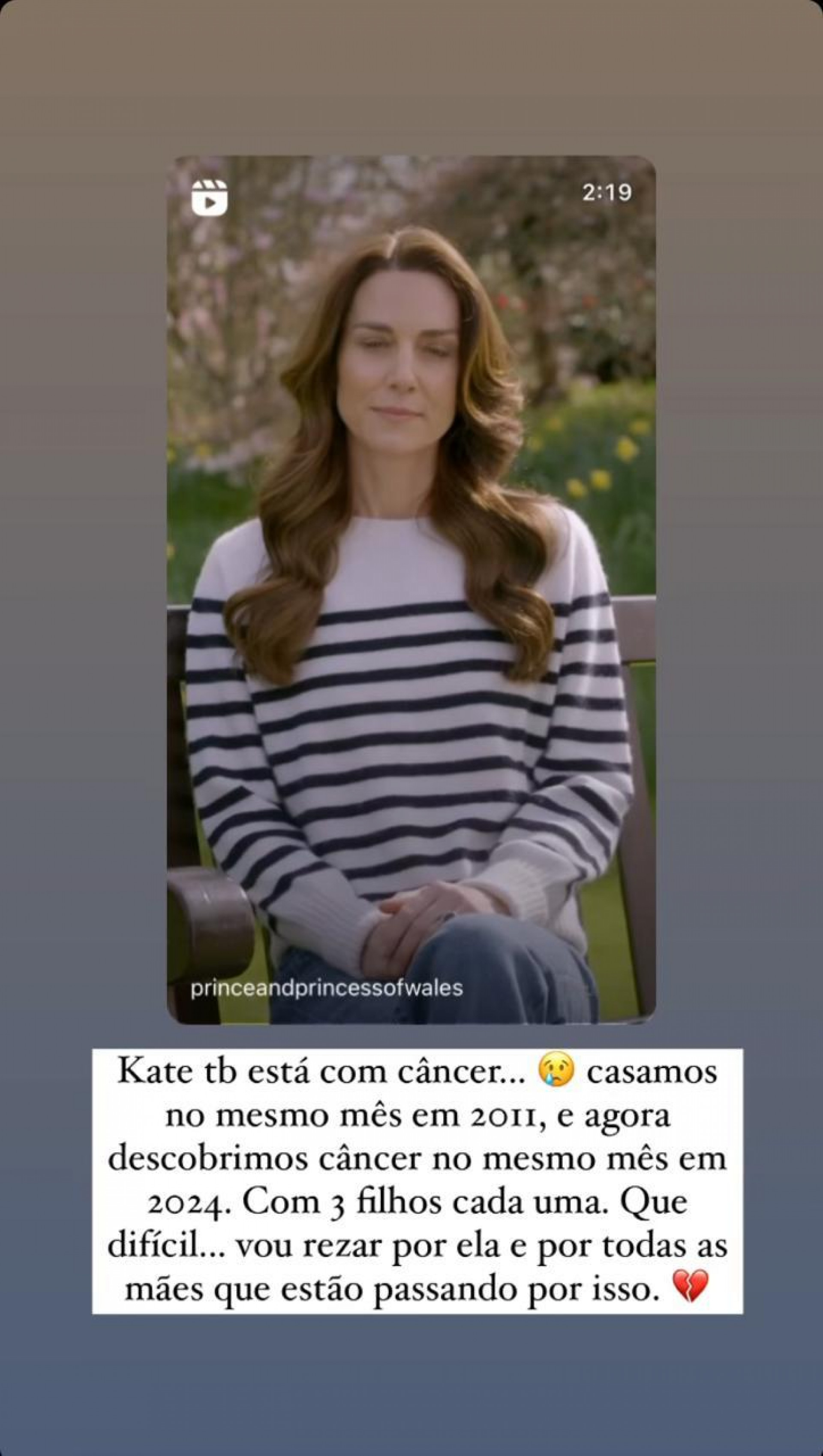 Fabiana Justus comenta de semelhanças com história de Kate Middleton  - Reprodução/Instagram