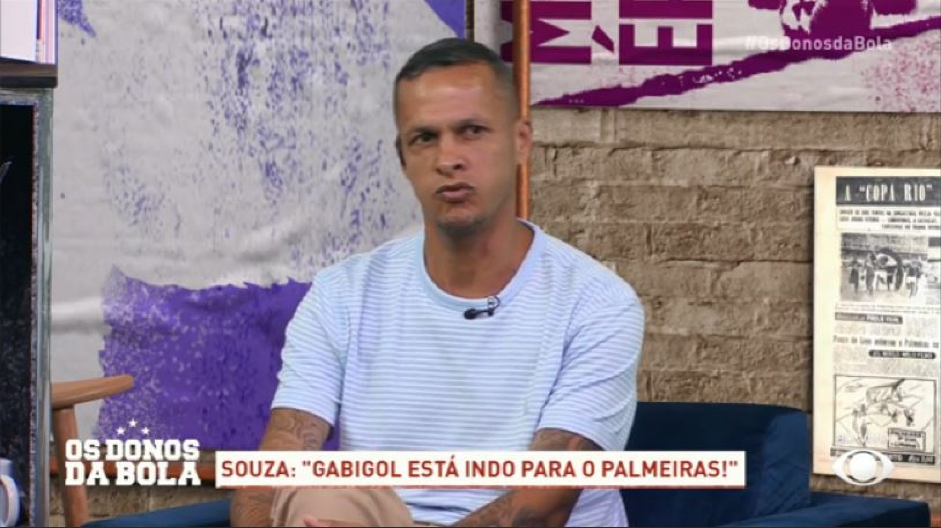 Ex-jogador Souza fala de interesse de Gabigol em ir para o Palmeiras - Reprodução site BAND