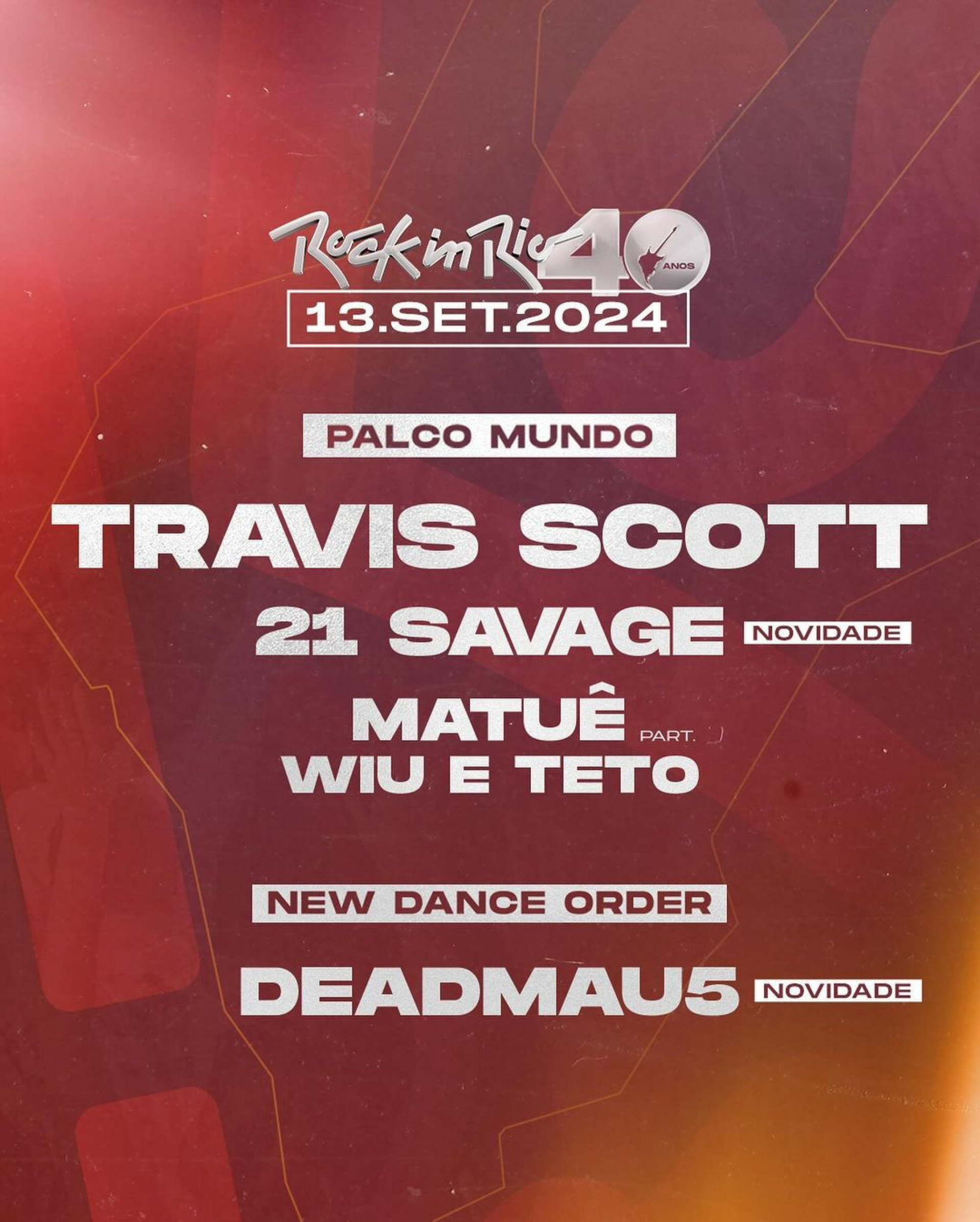 Line-up do Rock in Rio no dia 13 de semtembro - Reprodução / Instagram
