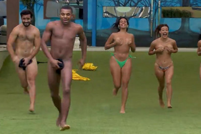 Integrantes do grupo Fada pulam sem roupa na piscina do BBB 24