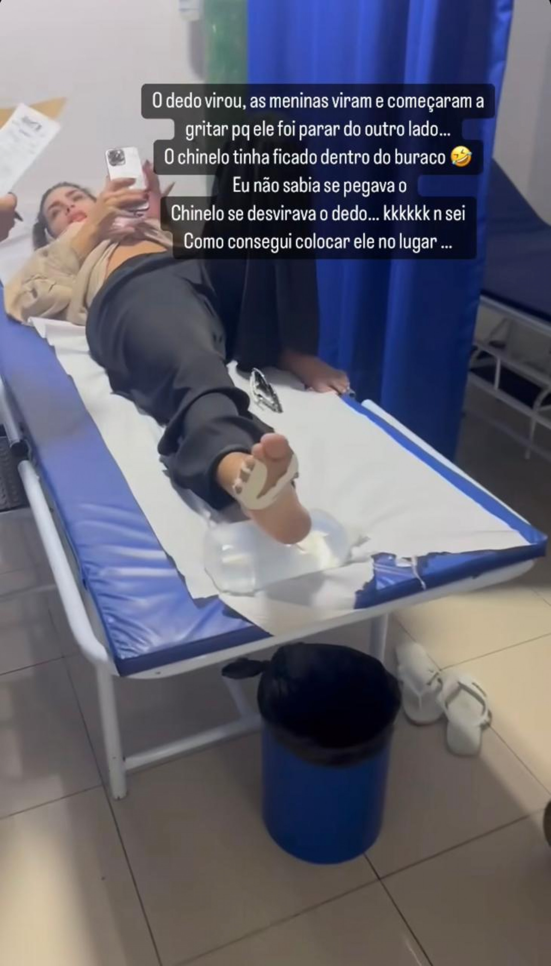 Erika Schneider se acidenta durante viagem e é levada ao hospital 
 - Reprodução / Instagram 