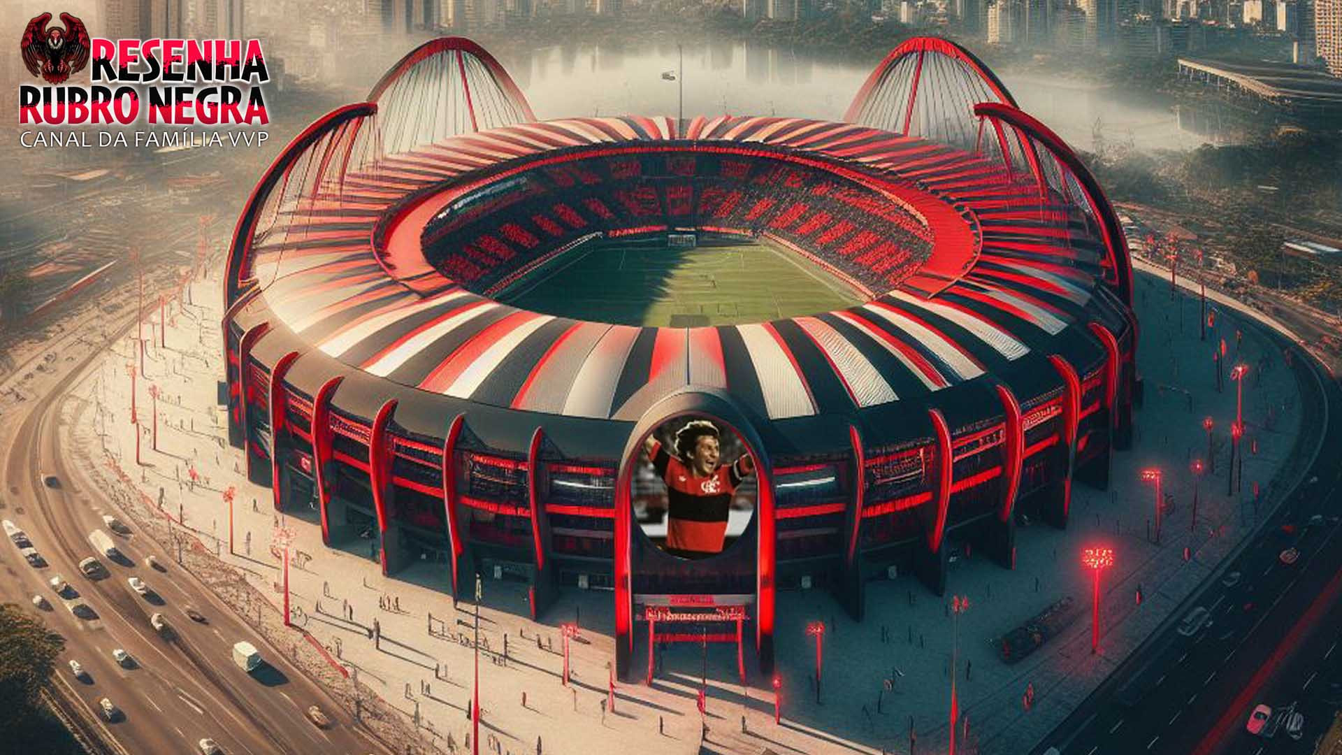 Modelo de est&aacute;dio para o Flamengo - Canal do Youtube Resenha Rubro Negra