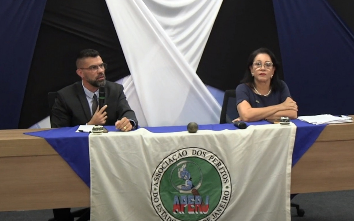 O diretor da Aperj,Thiago Hermida, e a vice, Denise Rivera