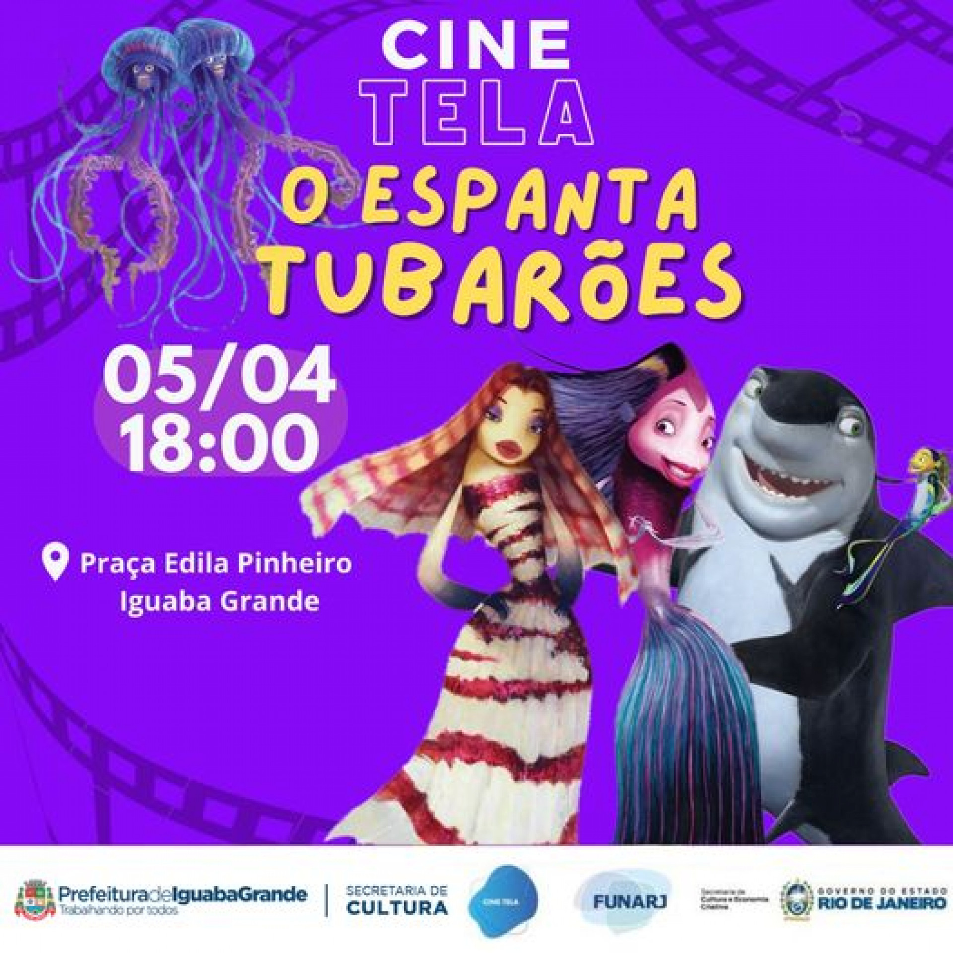 Cartaz do Cine Tela - Divulga&ccedil;&atilde;o