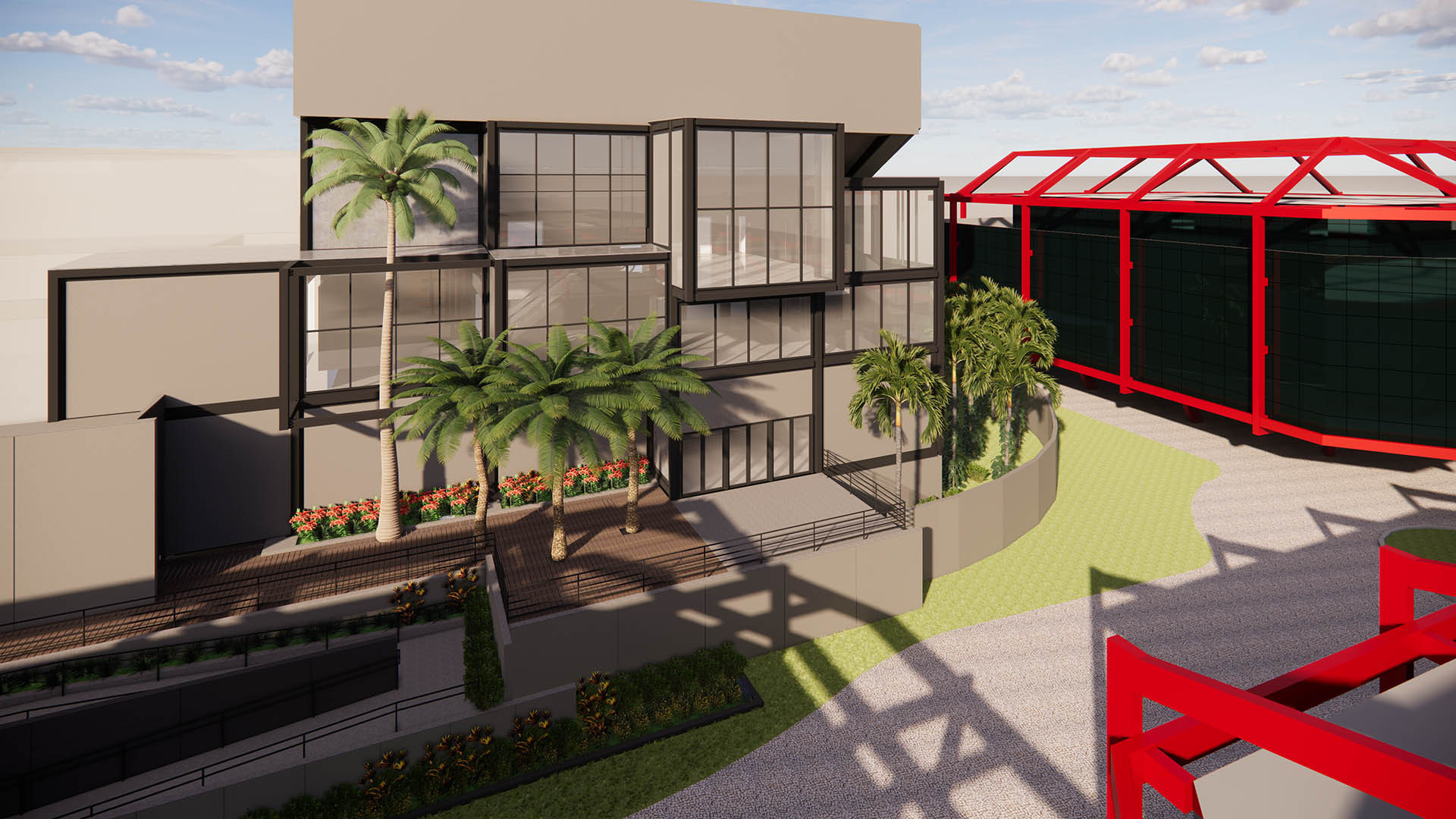 Croqui mostra como ser&aacute; entrada no novo teatro - Divulga&ccedil;&atilde;o / Citt&agrave; Office Mall