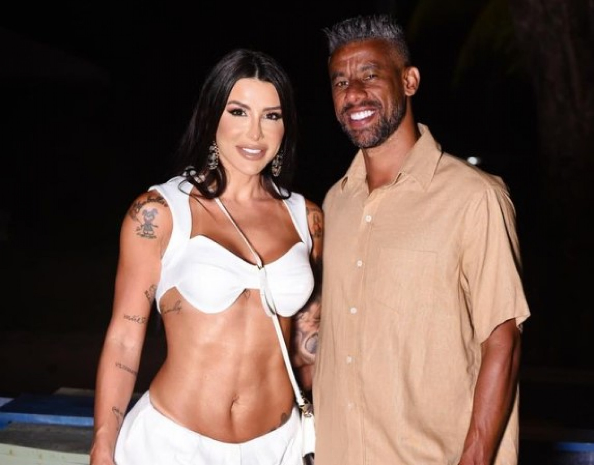 Léo Moura ao lado da mulher, Camila - Reprodução / Instagram