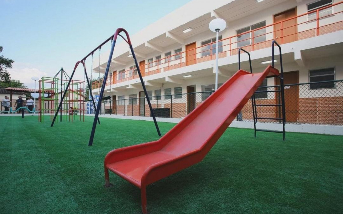 O novo condomínio em Guapimirim tem área de lazer para a criançada
