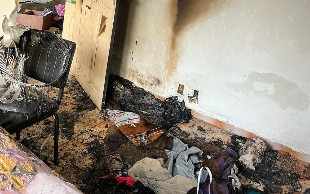 Quarto do casal ficou destru&iacute;do ap&oacute;s o crime - Divulga&ccedil;&atilde;o