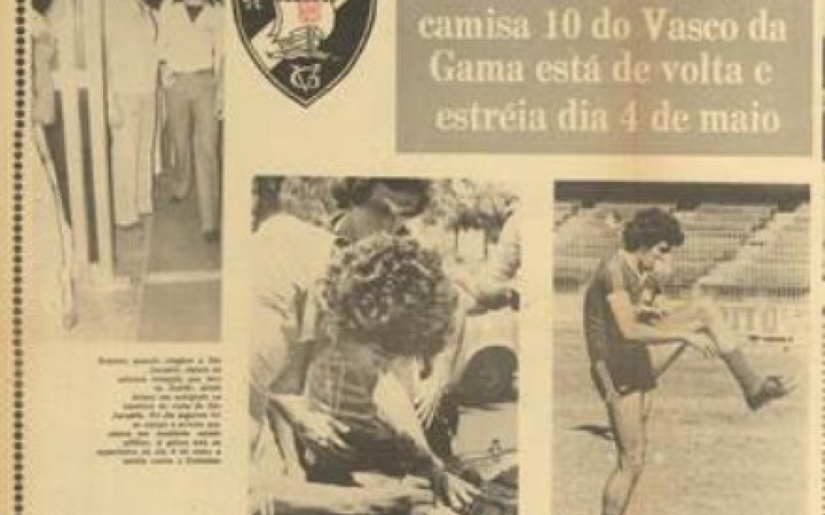 Reestreia de Dinamite no Vasco teve espa&ccedil;o especial no Jornal do Vasco em 1980 - Reprodu&ccedil;&atilde;o / Jornal do Vasco