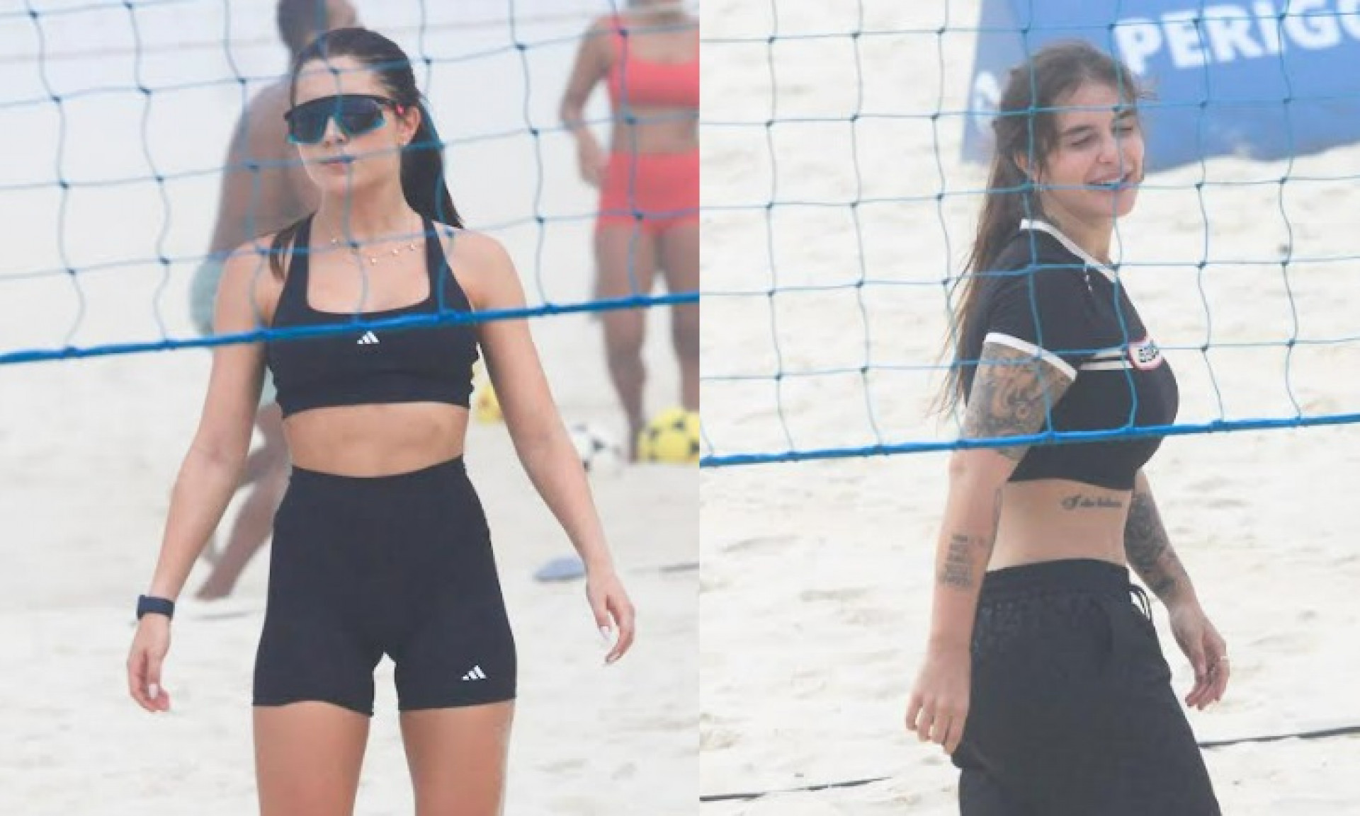 Jade Picon e Bárbara Labres se exercitam em praia do Rio - Fabrício Pioyani / Agnews