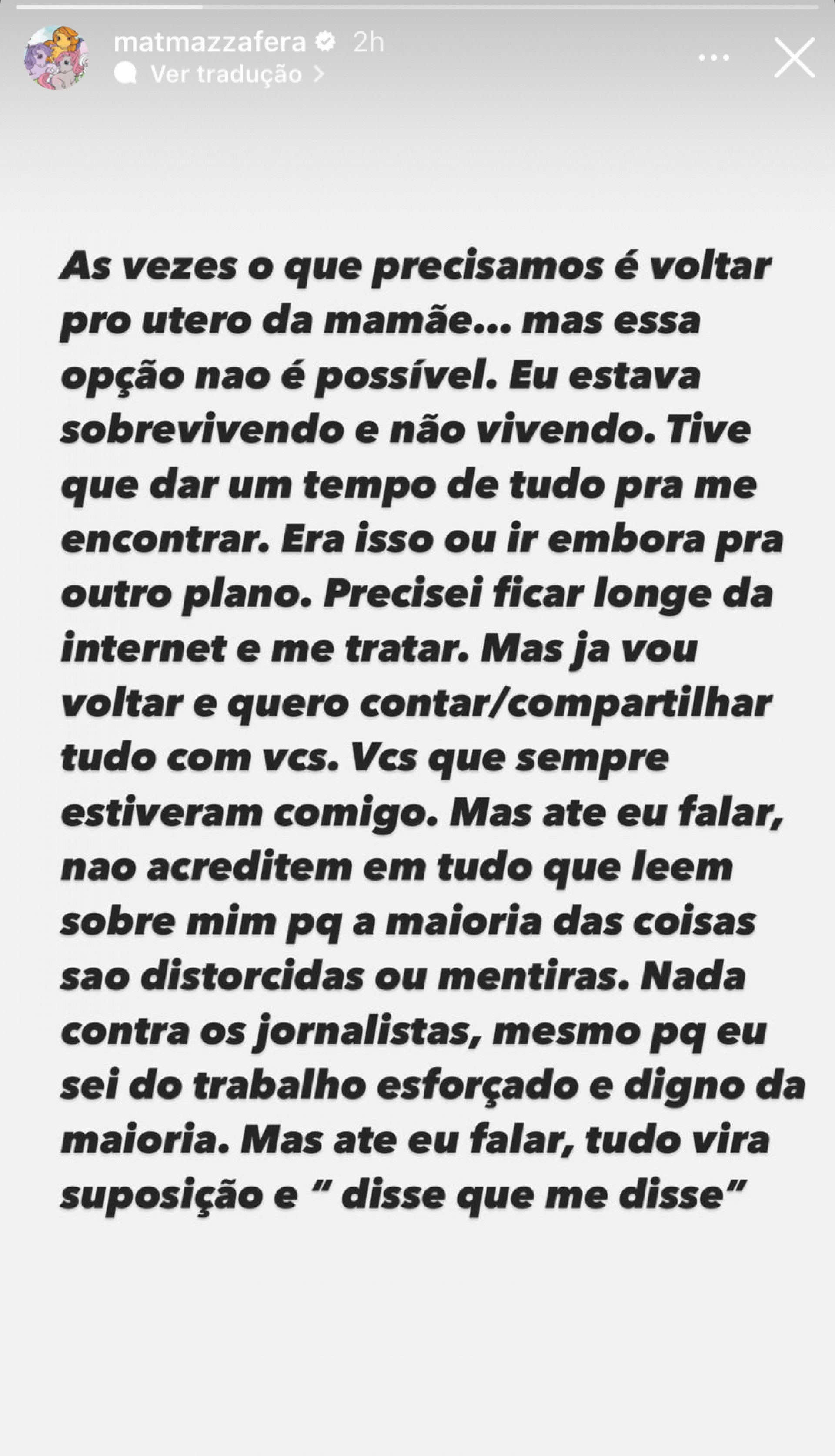 Matheus Mazzafera se pronuncia sobre rumores de transição de gênero - Reprodução/Instagram