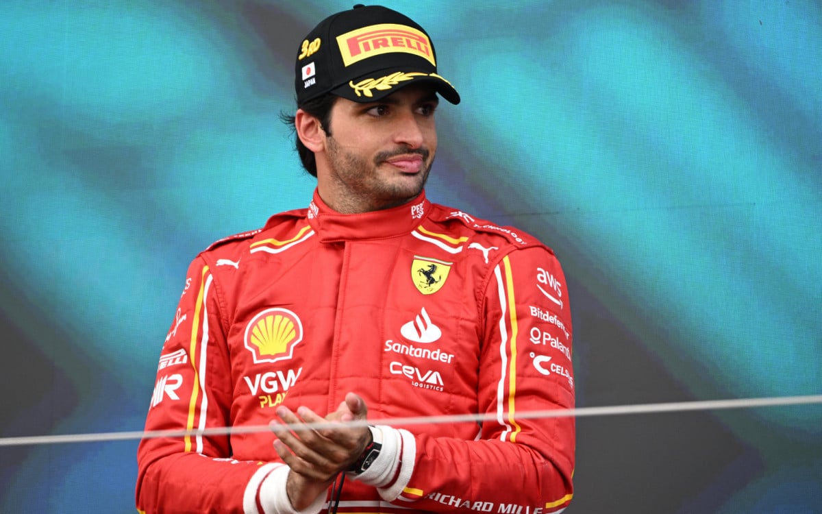 Carlos Sainz, da Ferrari, no GP do Jap&atilde;o - Philip Fong / AFP