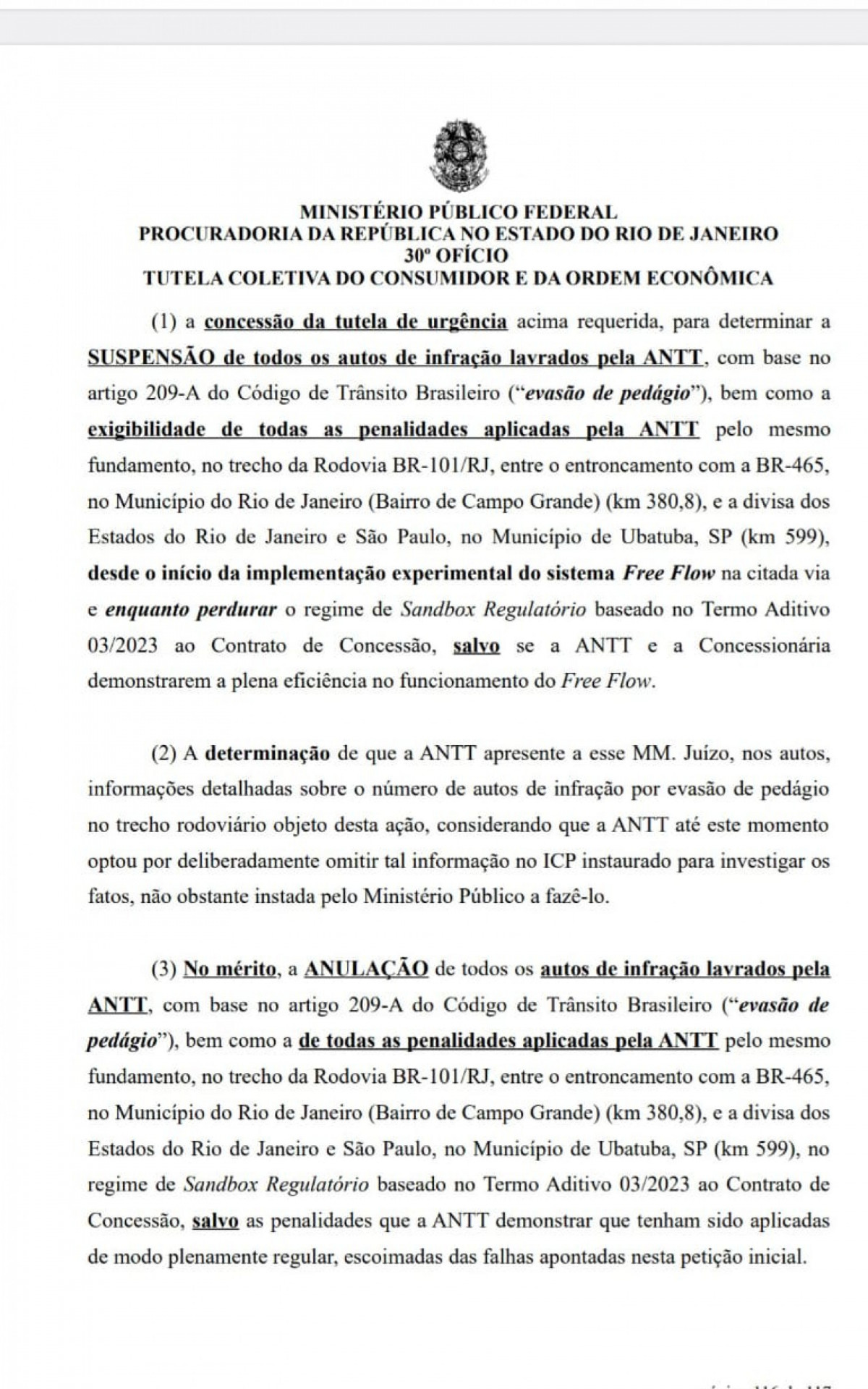 Pagamento das multas de pedágio na Rio-Santos suspensas pelo MPF desde segunda-feira(15)