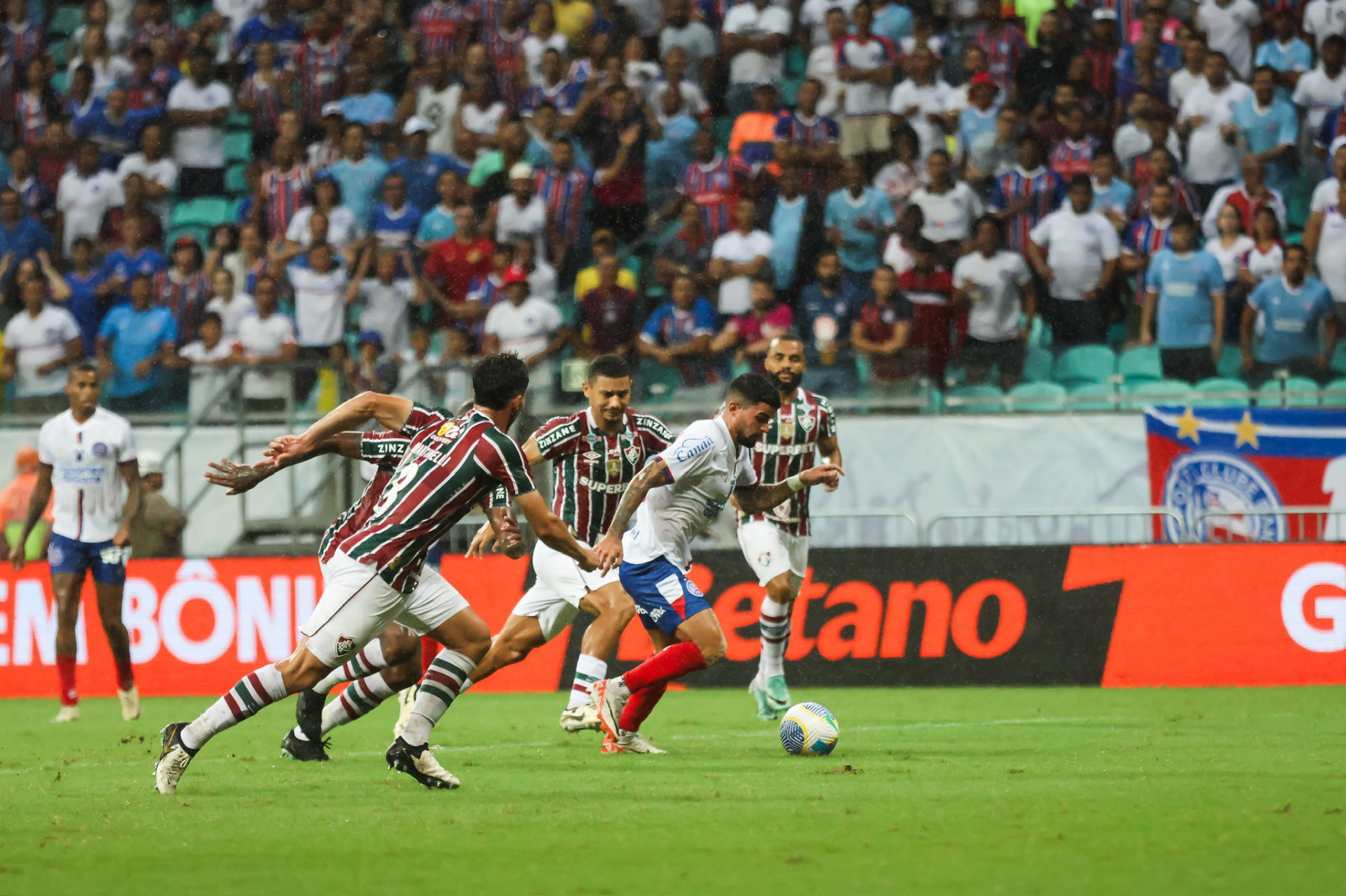 Lance do jogo entre Bahia e Fluminense - Let&iacute;cia Martins/Bahia