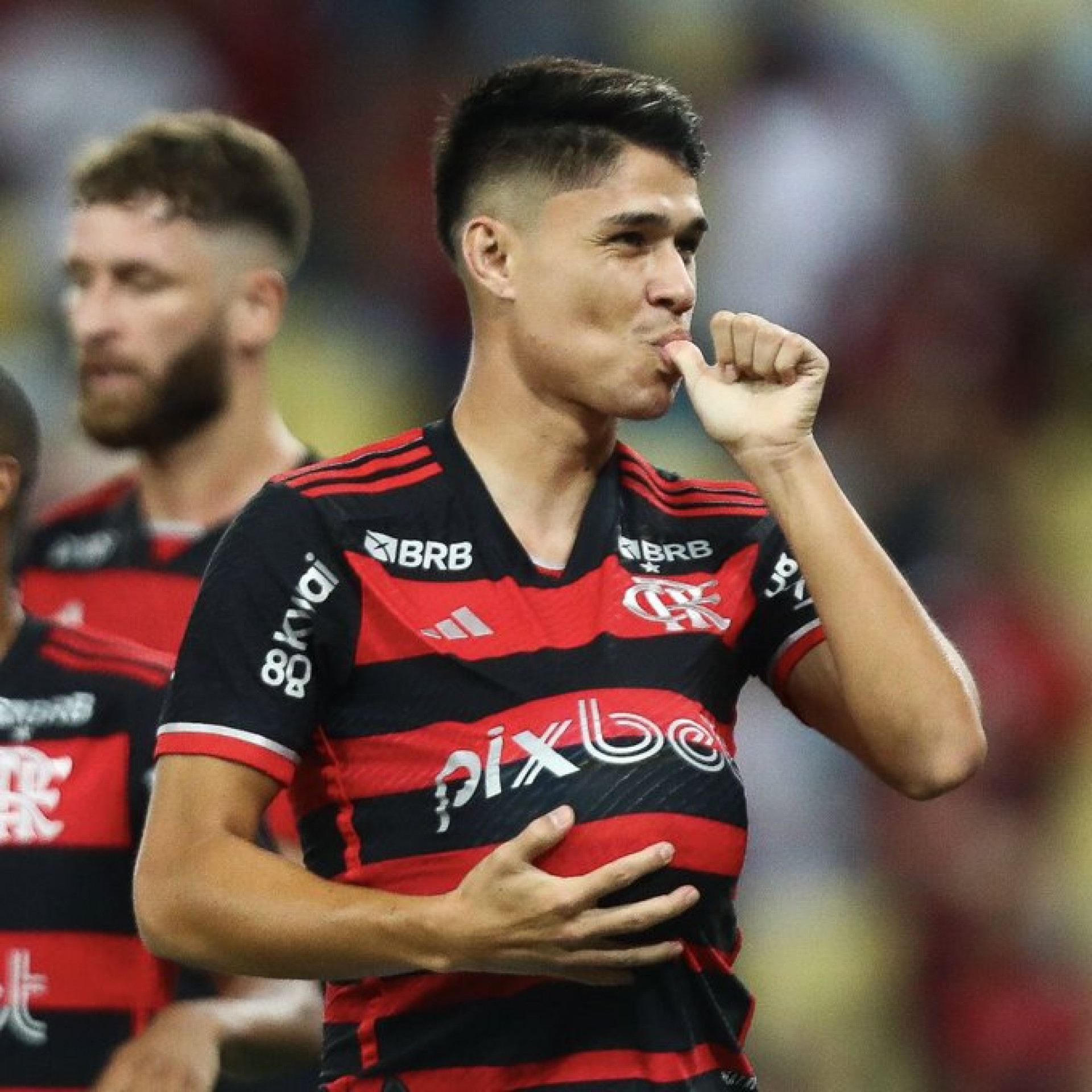 Luiz Araújo comemorando seu gol na vitória do Flamengo sobre o São Paulo - Divulgação/Flamengo