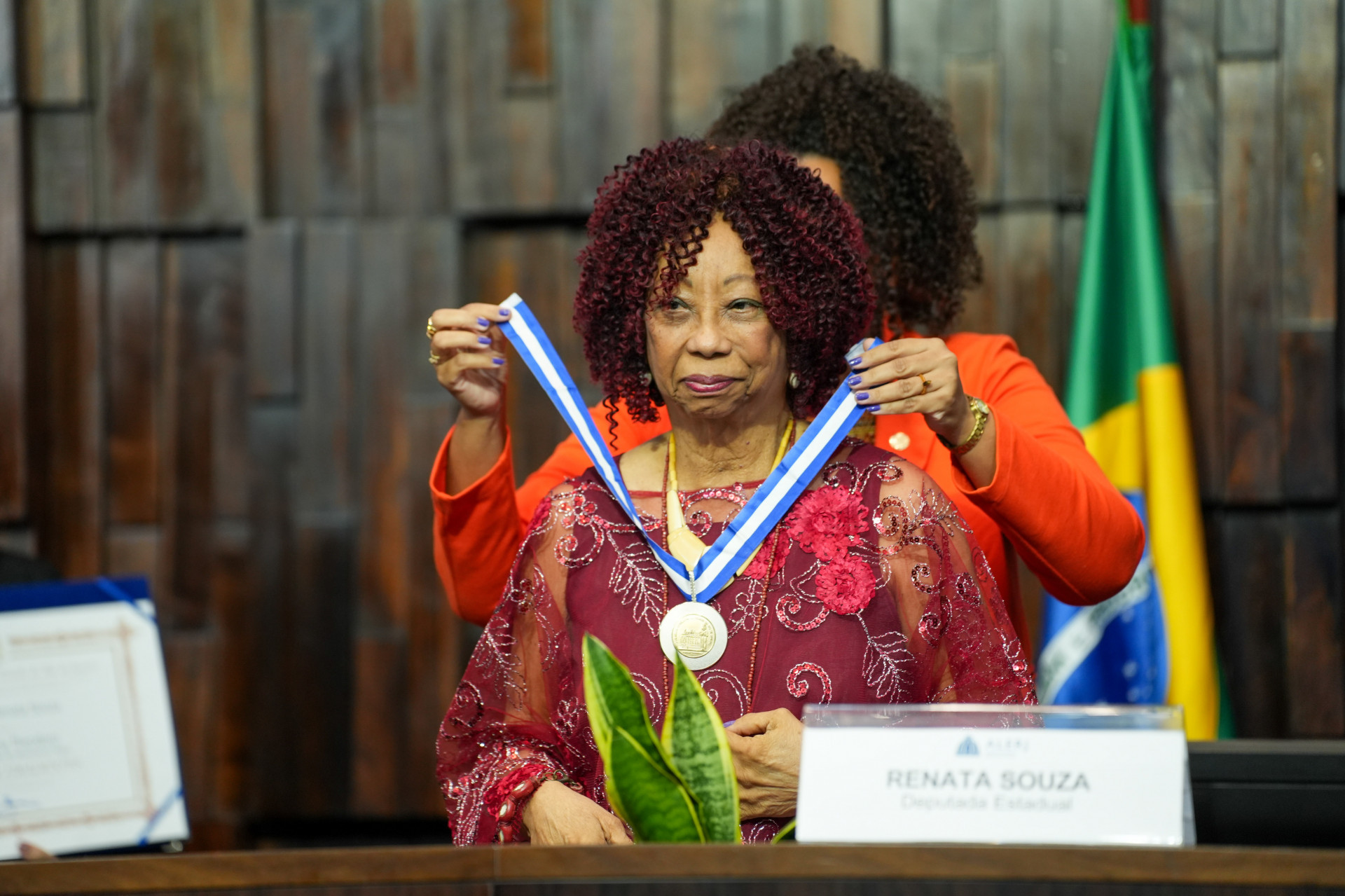 Helena Theodoro durante homenagem na Alerj - Thiago Lontra