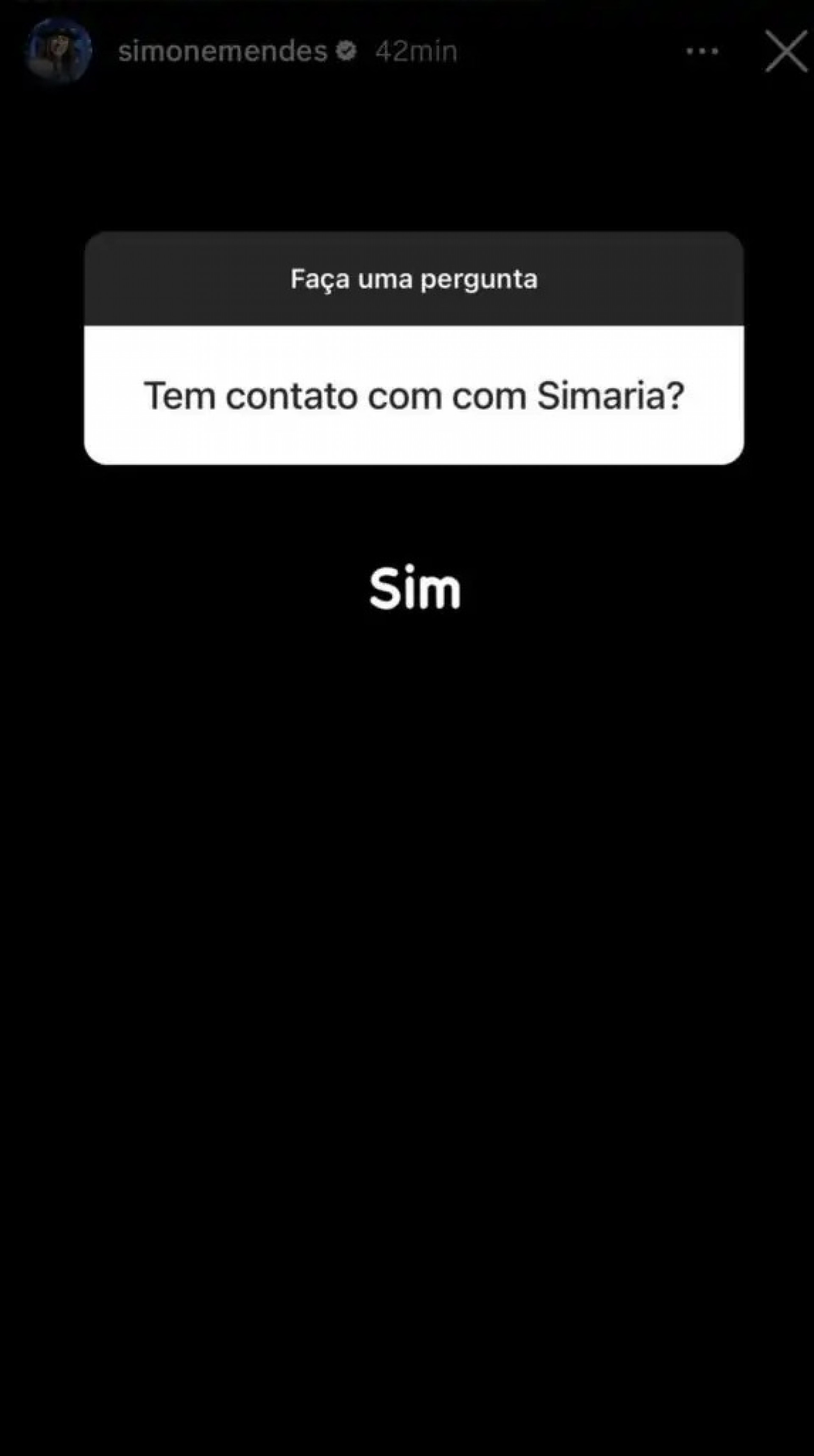 Stories de Simone Mendes