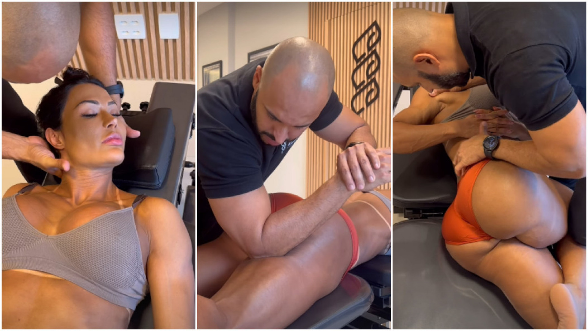 Gracyanne Barbosa recebe massagem no corpo para tratar dores - Reprodução/Instagram