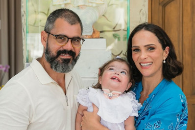 Maria Guilhermina, filha de Juliano e Leticia Cazarré, recebe alta do hospital