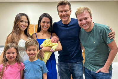 Thais Fersoza mostra encontro dos filhos com bebê de Gabi Luthai e Teo Teló