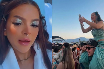 Longe do namorado, Mel Maia rebate críticas por curtir show no ombro de amigo