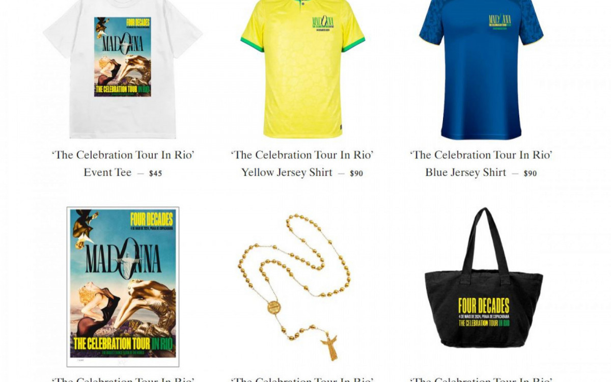 Loja oficial de Madonna vende itens do show de \