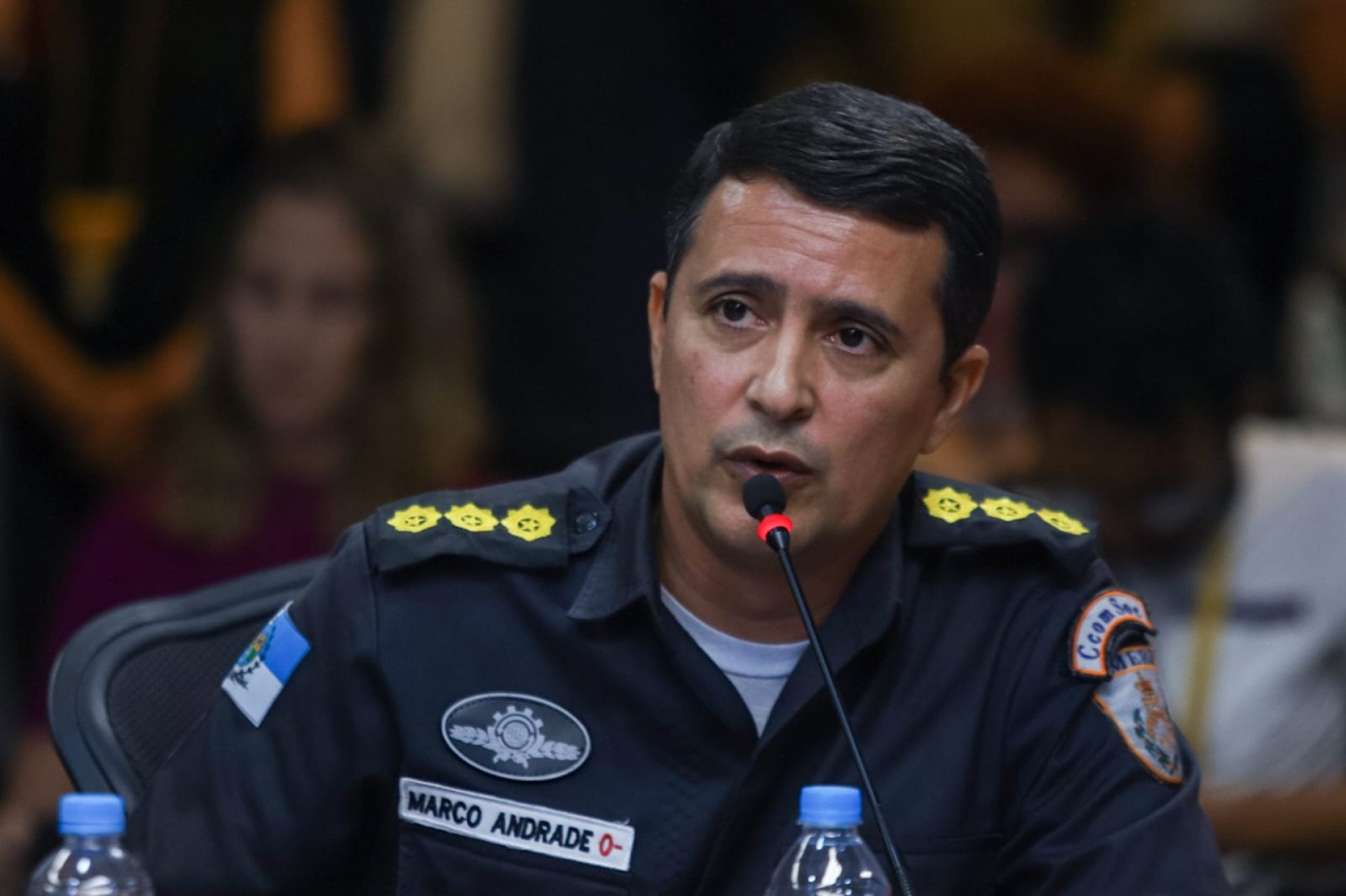 Coronel Marco Andrade da Polícia Militar apresentou o números de agentes no dia do show - Renan Areias / Agência O Dia