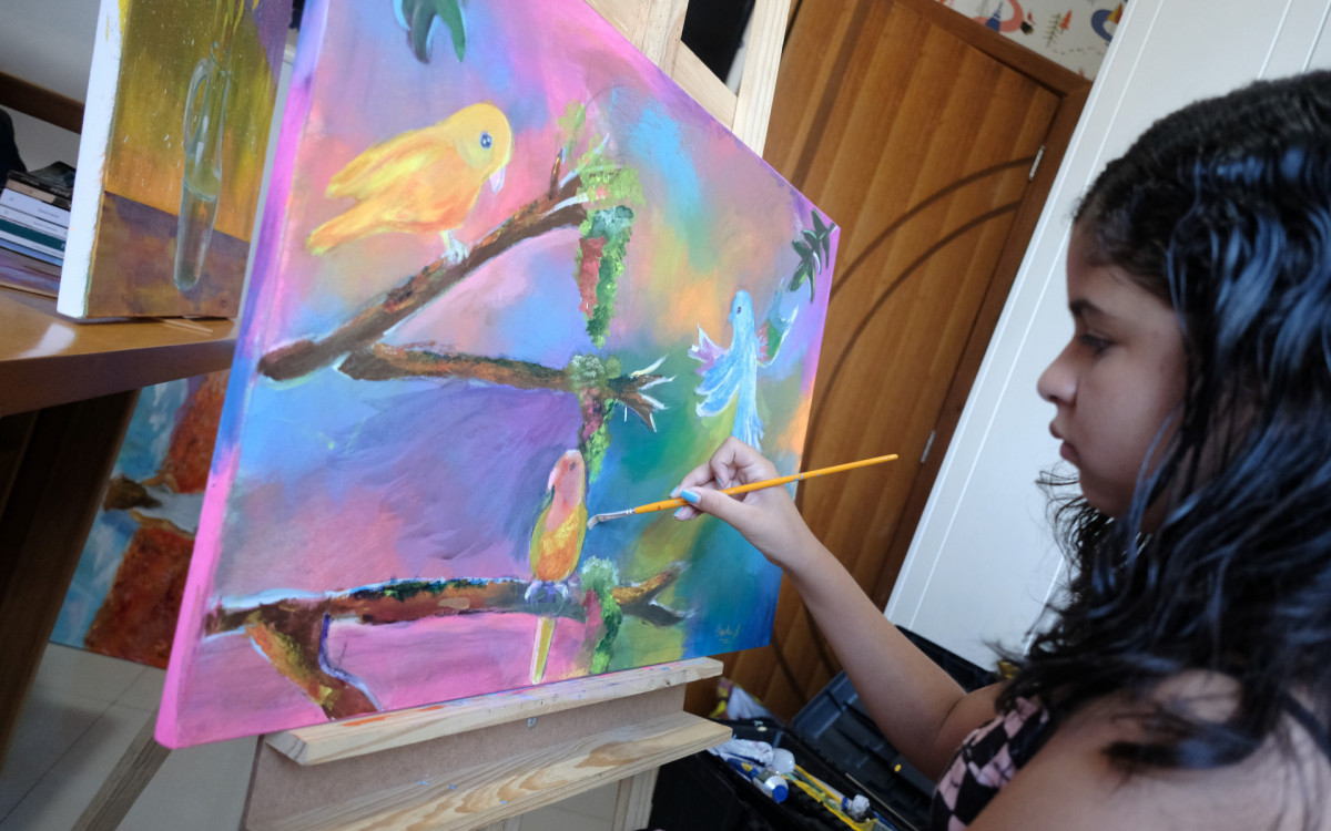 Uma das belas telas pintadas por Sophia 