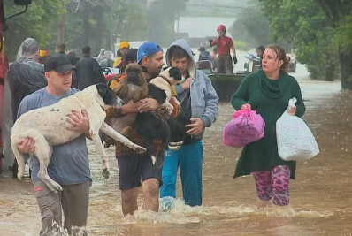 Fortes chuvas no Rio Grande do Sul deixam oito mortos e 21 desaparecidos