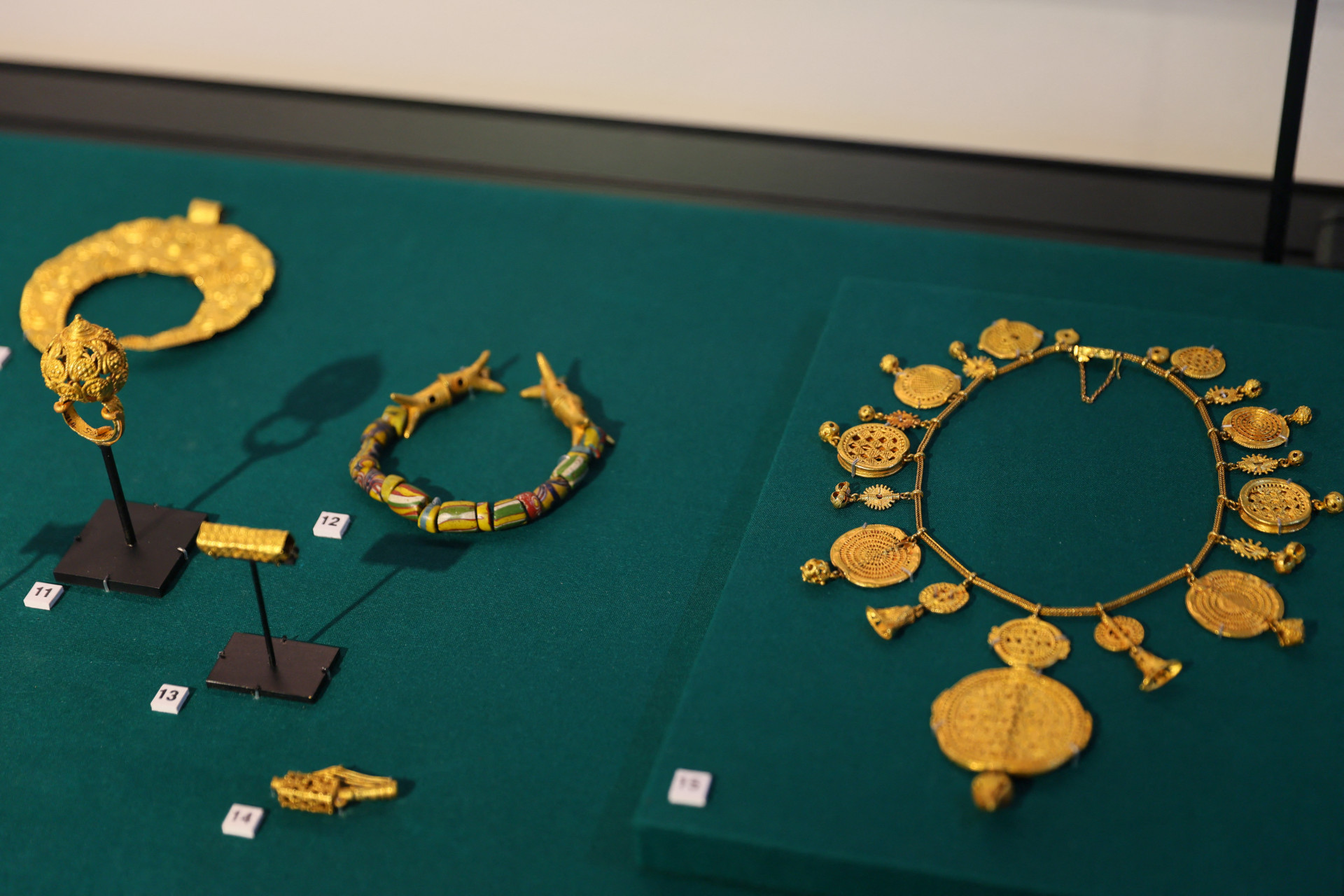 Artefatos exibidos no Museu do Palácio Manhyia, em Kumasi, Gana - Nipah Dennis / AFP